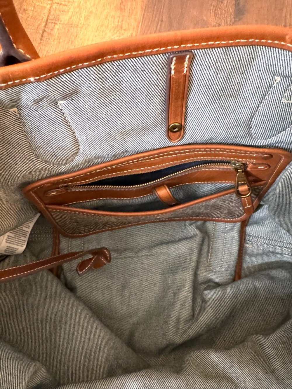 RALPH LAUREN POLO tweed and leather tote, one size, NWOT - Picture 11 of 16